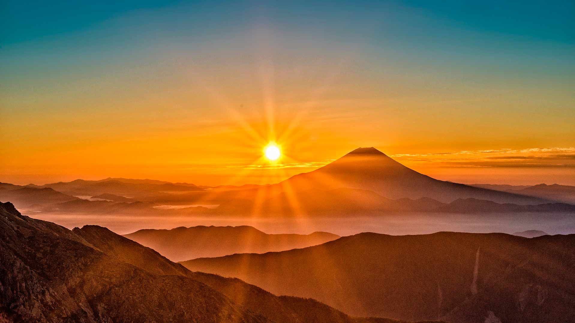 Sonnenaufgang Mount Fuji